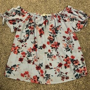 Off the Shoulder Striped/Floral top